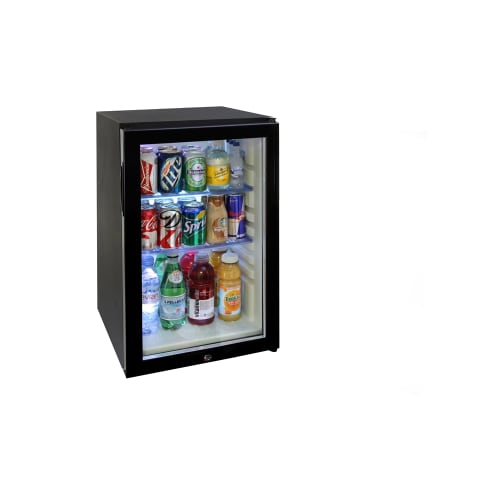 Innovative Hospitality Compact Refrigerator, 50L, Auto Defrost, Black with Glass Door